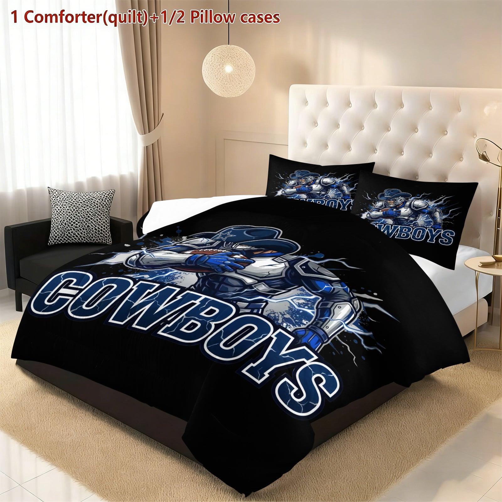 Dallas Cowboy Comforter Pillowcase Sets Blanket All Season Reversible Quilted Duvet