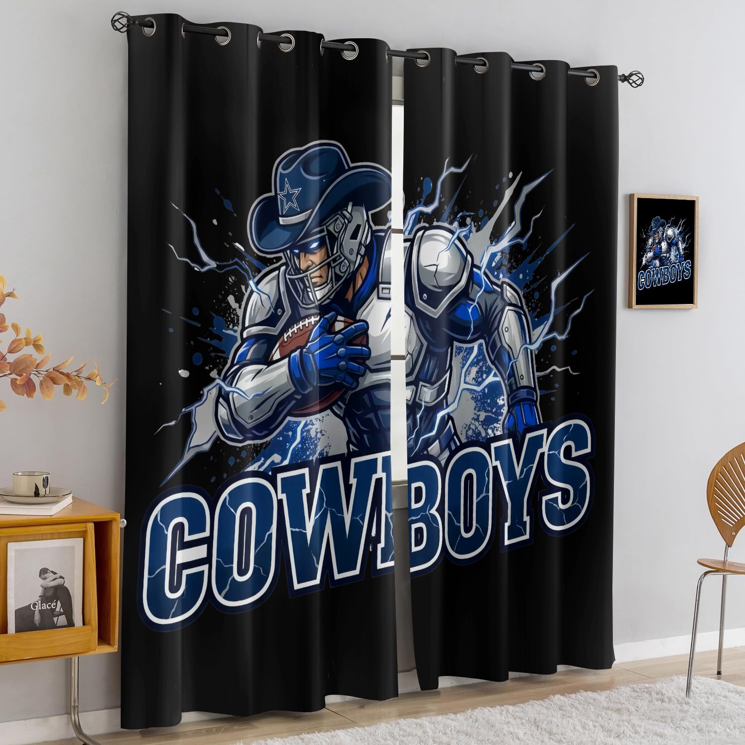 Dallas Cowboy Blackout Curtains Drapes For Window Treatment Set