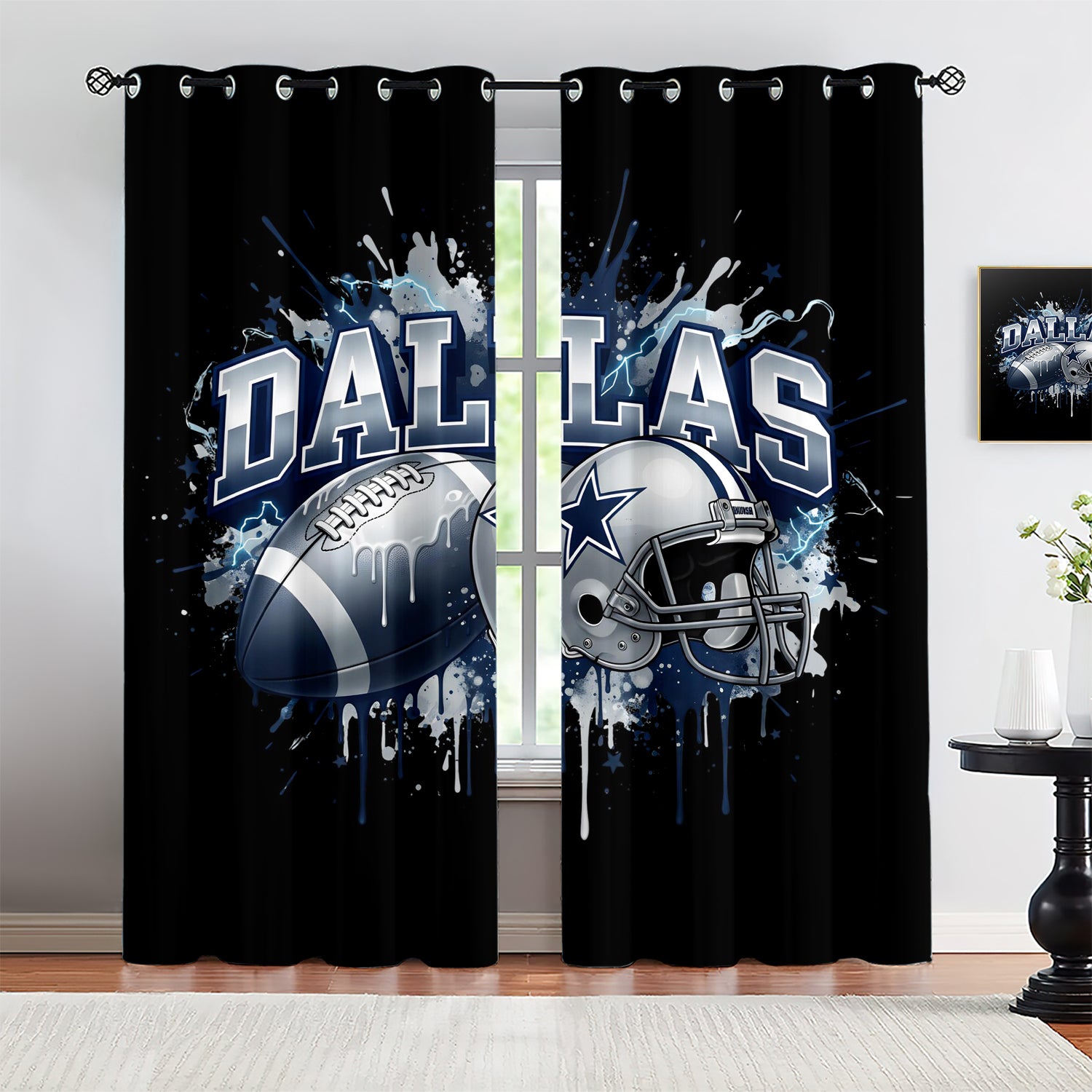 Dallas Cowboy Blackout Curtains Drapes For Window Treatment Set