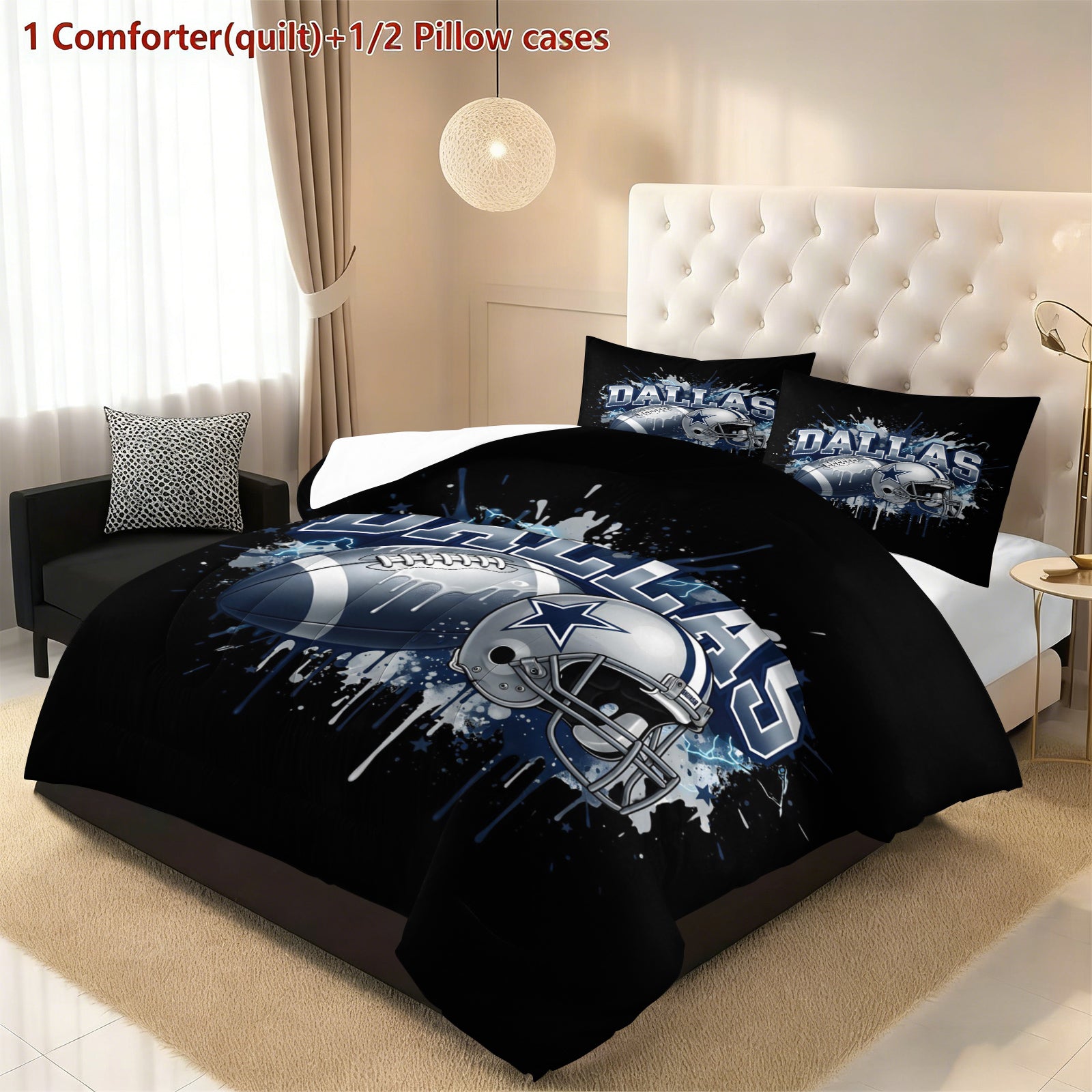 Dallas Cowboy Comforter Pillowcase Sets Blanket All Season Reversible Quilted Duvet