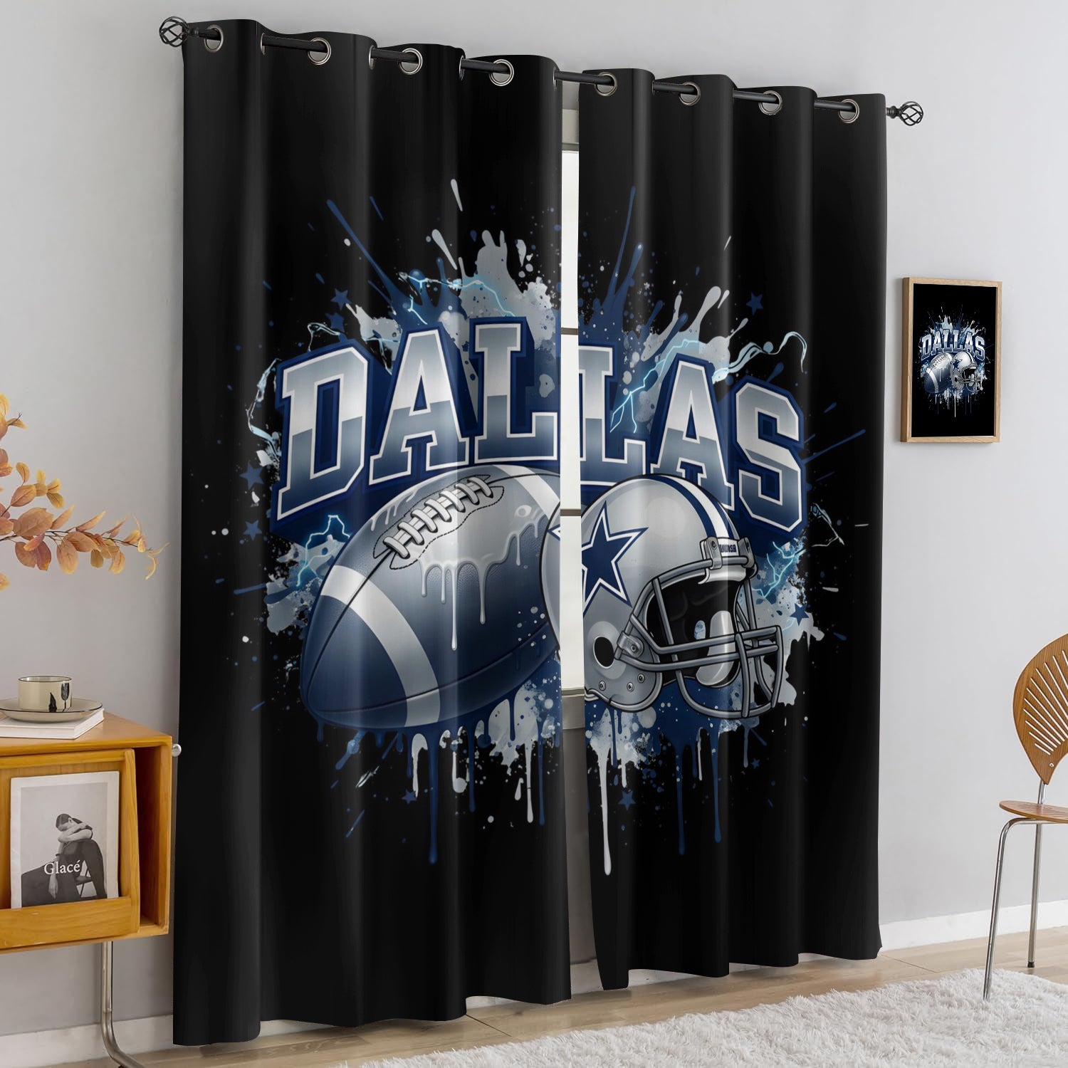Dallas Cowboy Blackout Curtains Drapes For Window Treatment Set