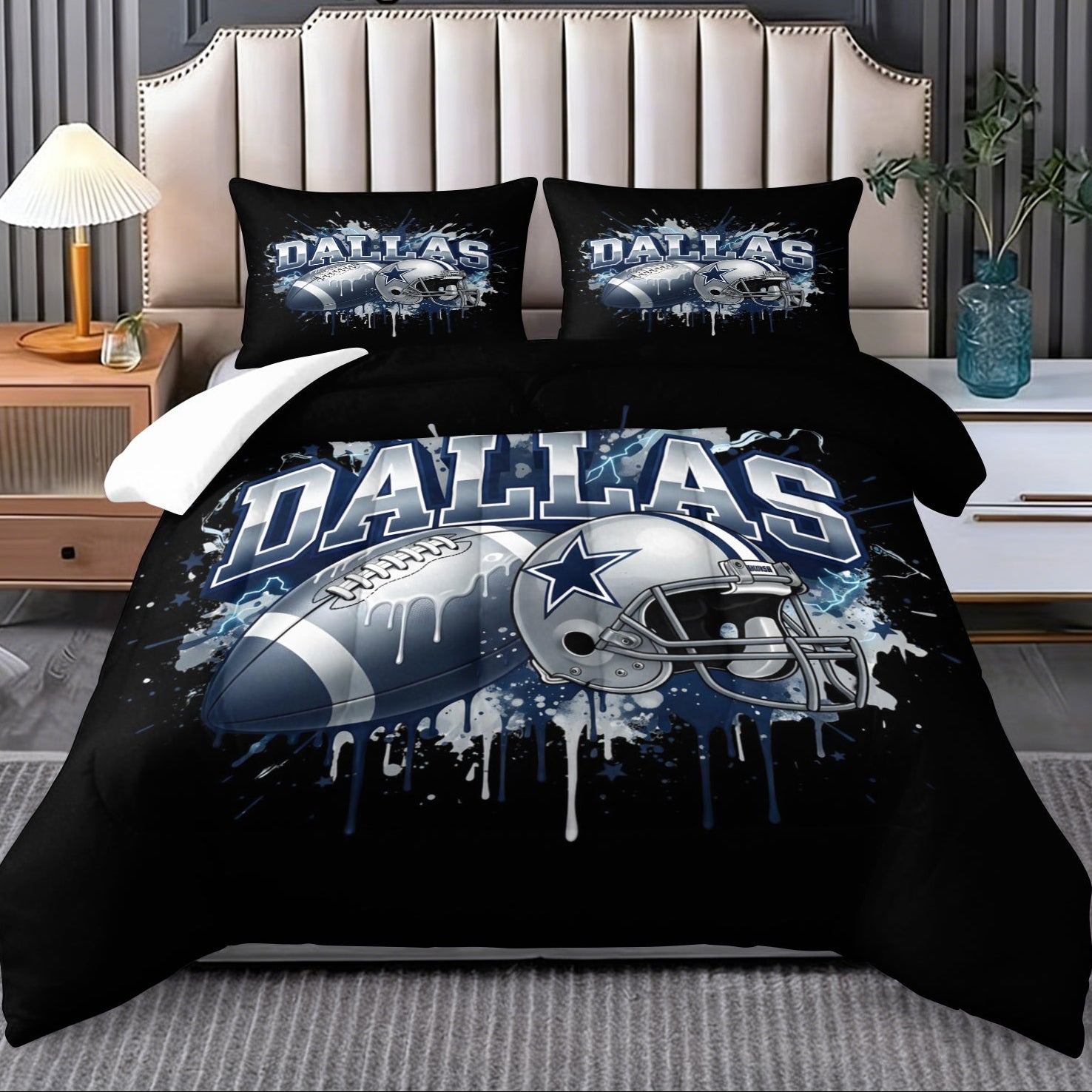 Dallas Cowboy Comforter Pillowcase Sets Blanket All Season Reversible Quilted Duvet