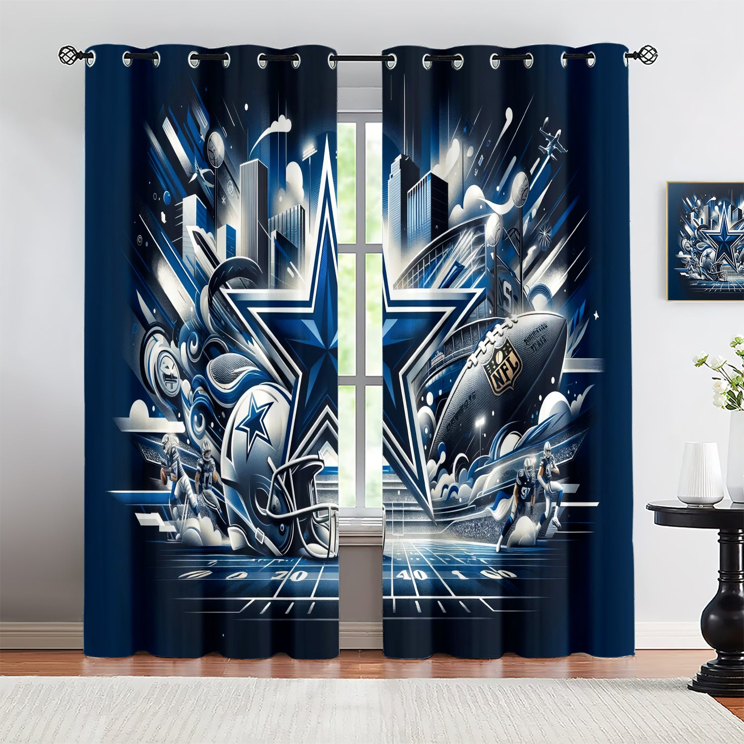 Dallas Cowboy Blackout Curtains Drapes For Window Treatment Set