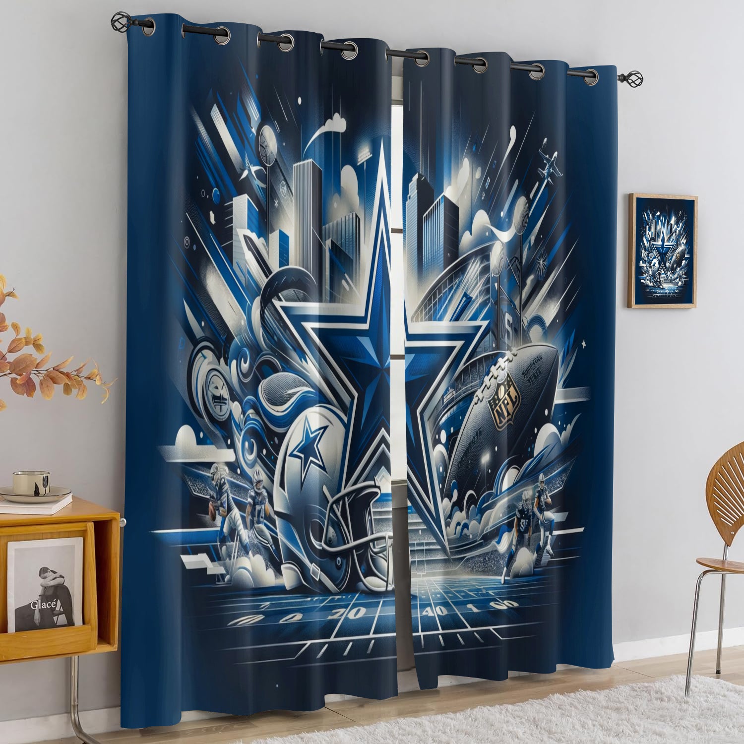 Dallas Cowboy Blackout Curtains Drapes For Window Treatment Set