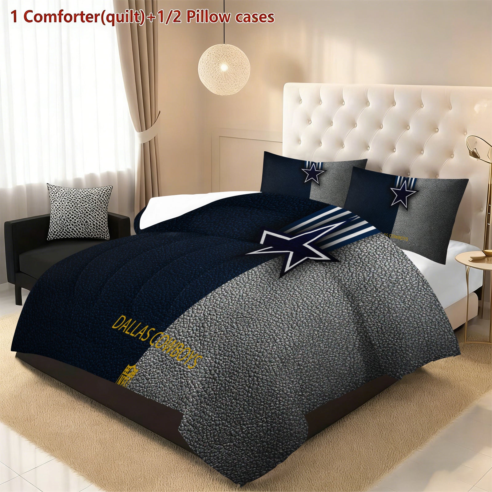 Dallas Cowboy Comforter Pillowcase Sets Blanket All Season Reversible Quilted Duvet