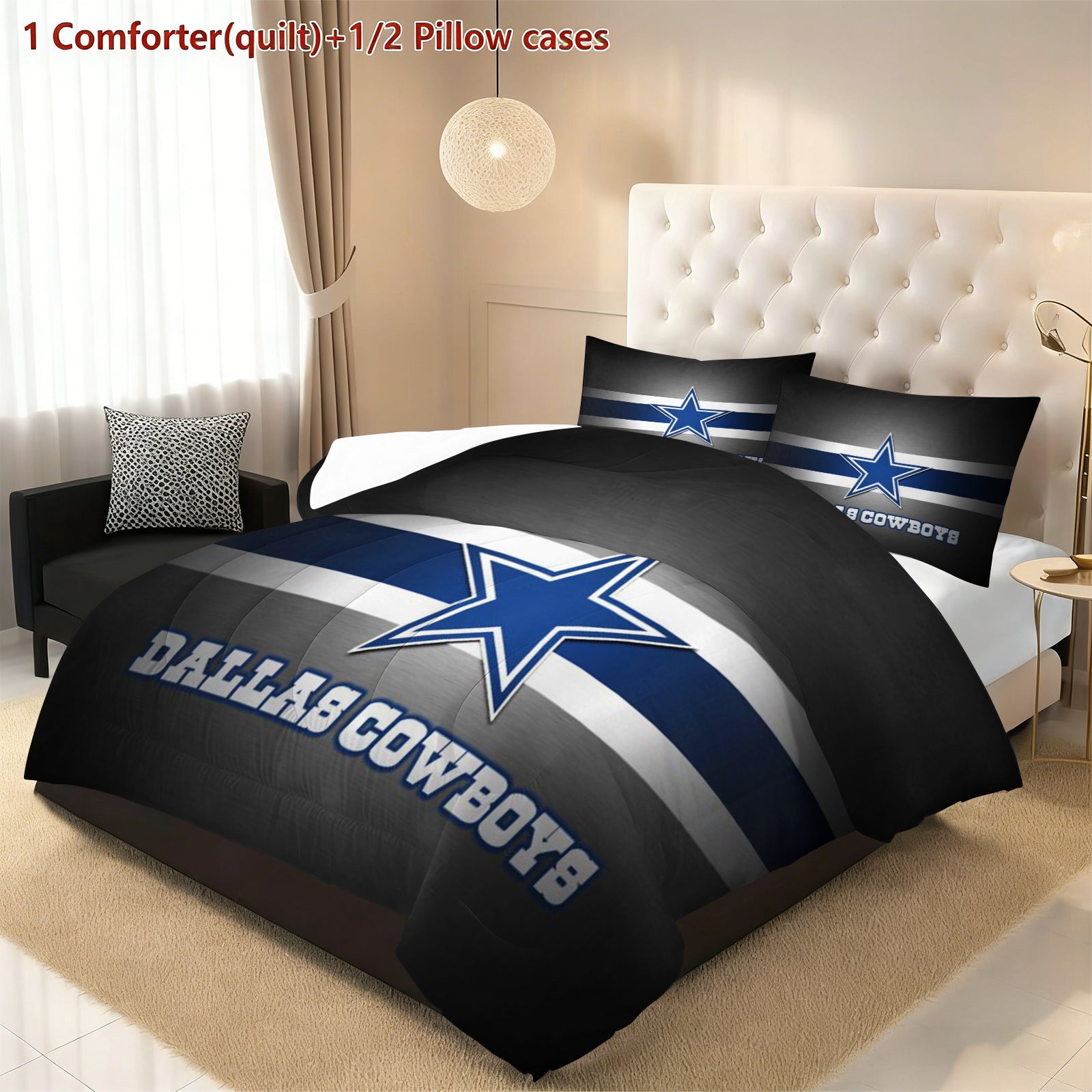 Dallas Cowboy Comforter Pillowcase Sets Blanket All Season Reversible Quilted Duvet