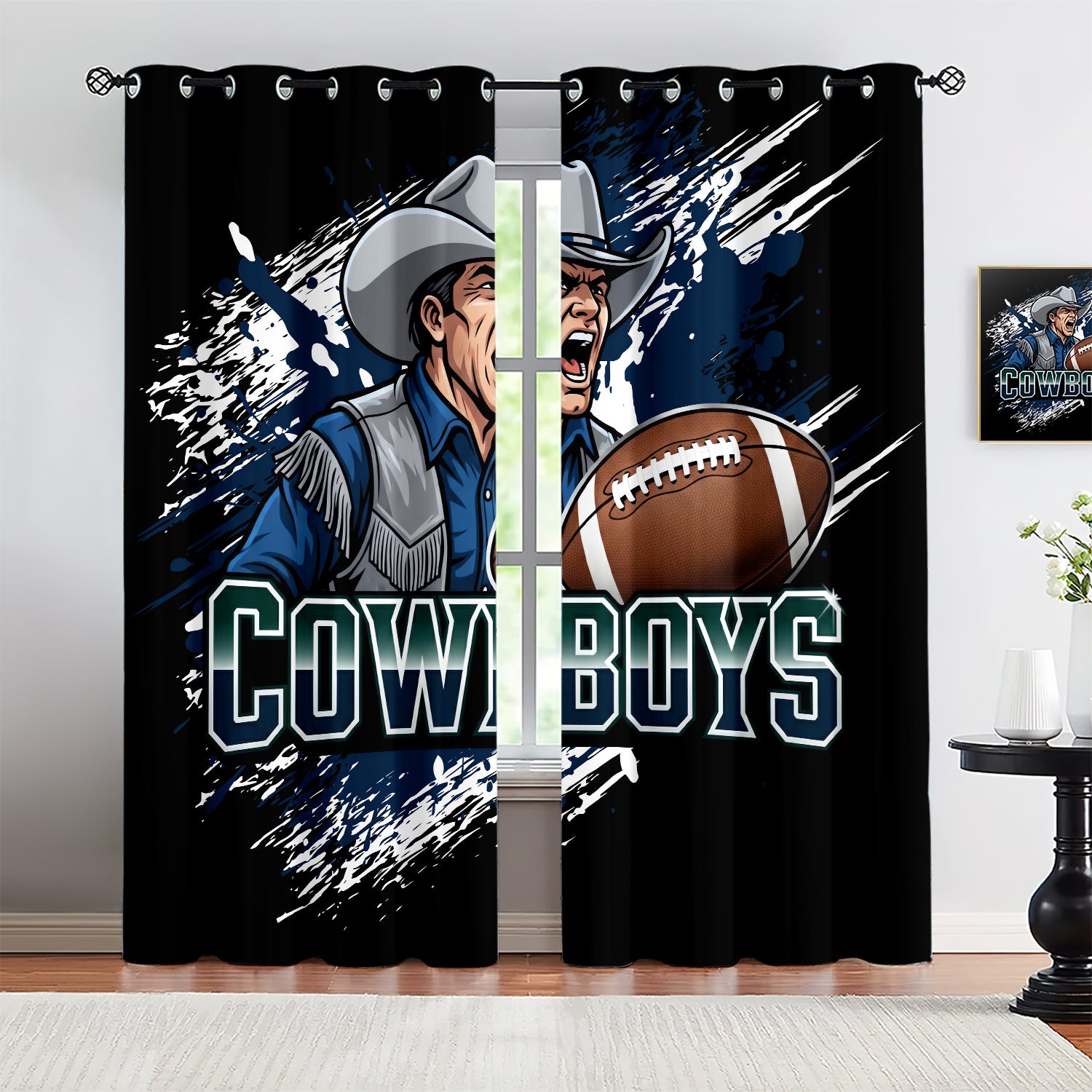 Dallas Cowboy Blackout Curtains Drapes For Window Treatment Set