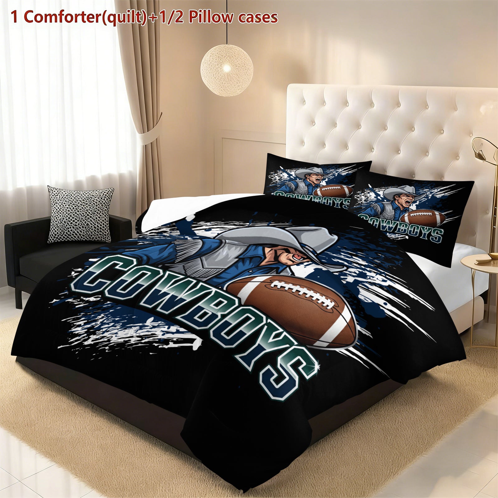 Dallas Cowboy Comforter Pillowcase Sets Blanket All Season Reversible Quilted Duvet
