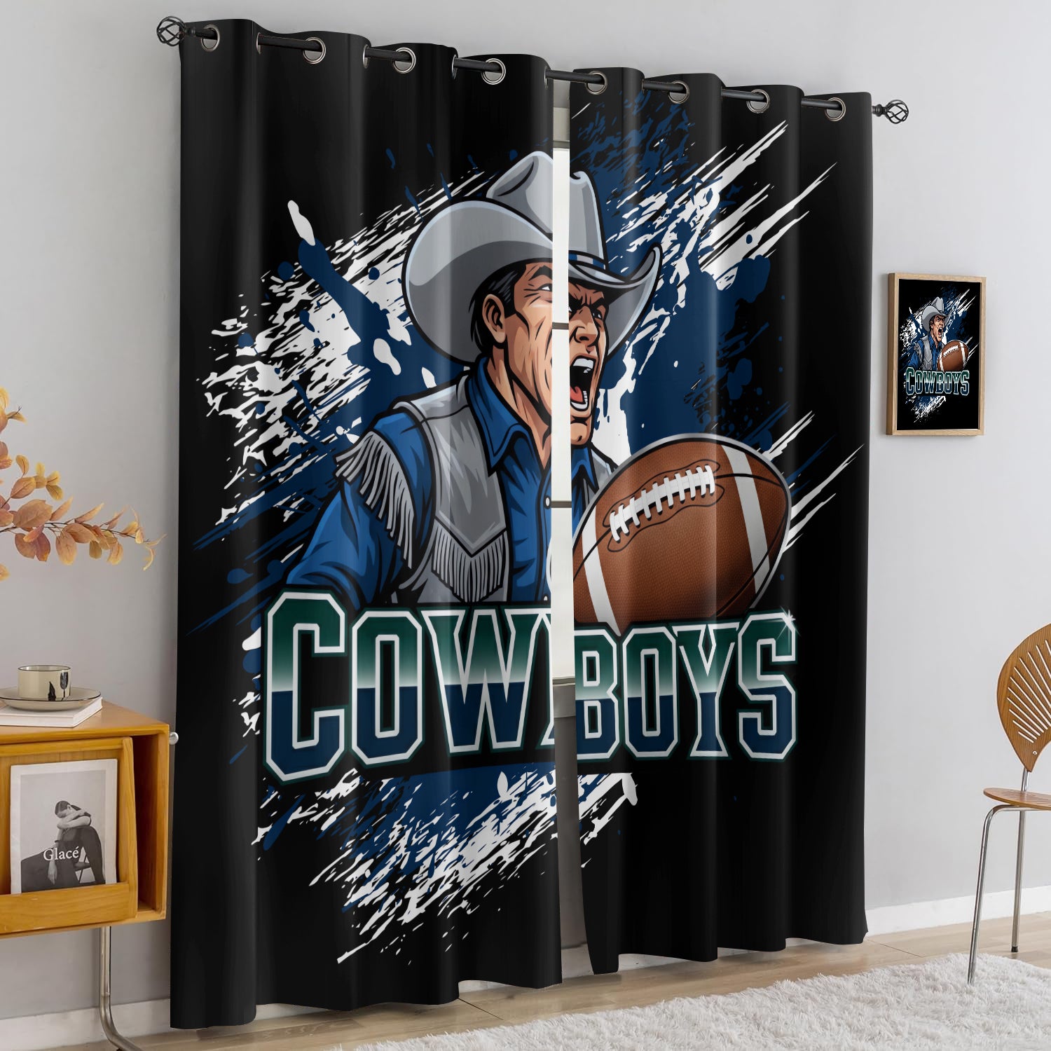 Dallas Cowboy Blackout Curtains Drapes For Window Treatment Set