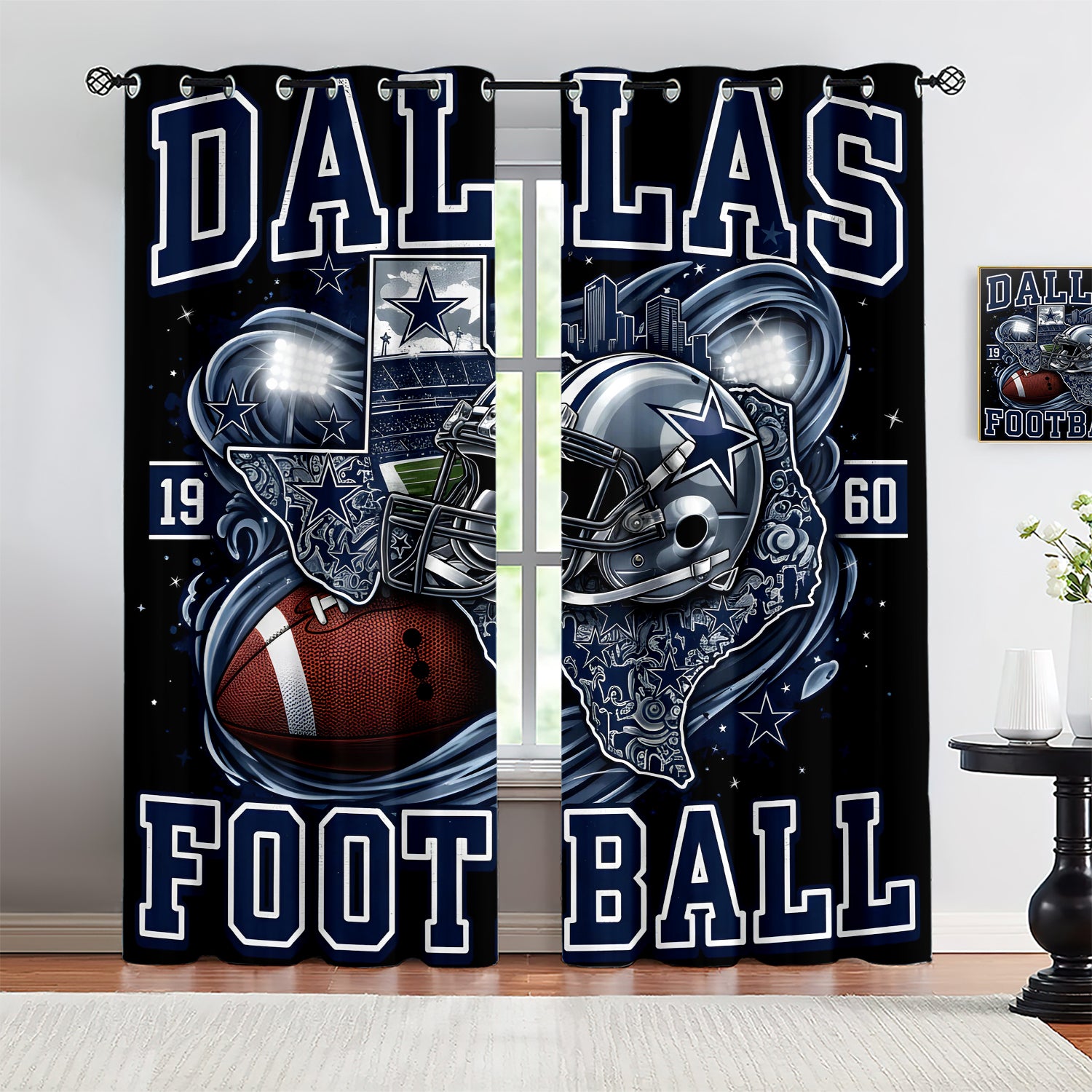 Dallas Cowboy Blackout Curtains Drapes For Window Treatment Set