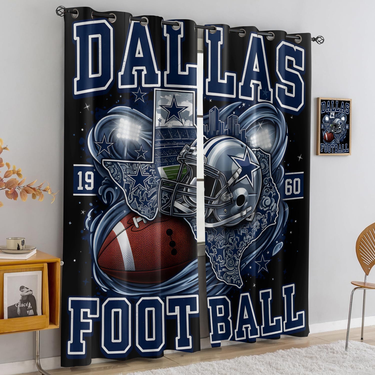 Dallas Cowboy Blackout Curtains Drapes For Window Treatment Set