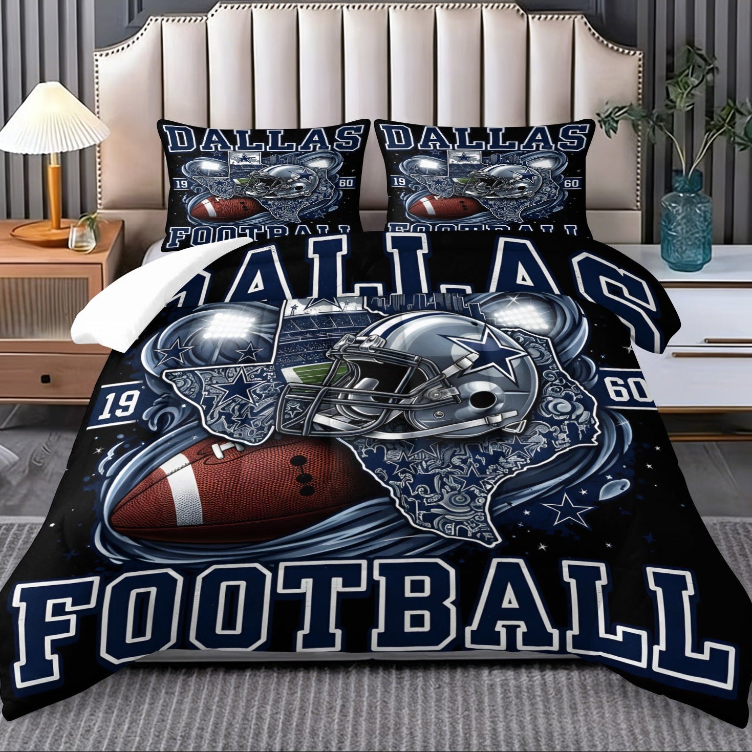 Dallas Cowboy Comforter Pillowcase Sets Blanket All Season Reversible Quilted Duvet