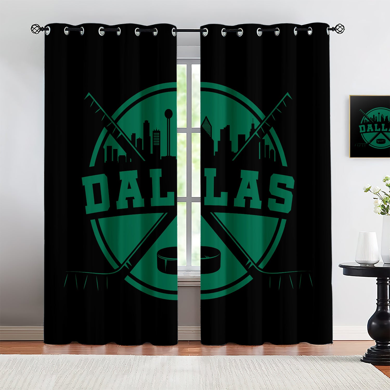 Dallas Stars Blackout Curtains Drapes For Window Treatment Set