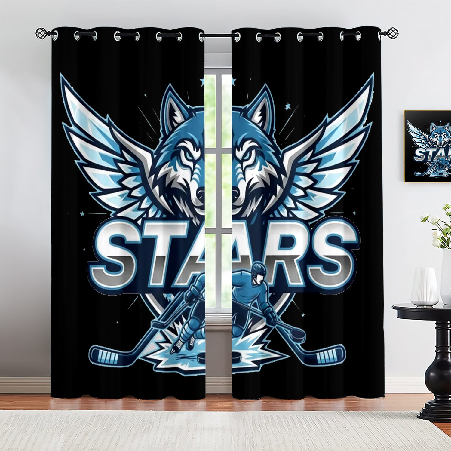 Dallas Stars Blackout Curtains Drapes For Window Treatment Set