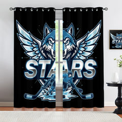 Dallas Stars Blackout Curtains Drapes For Window Treatment Set