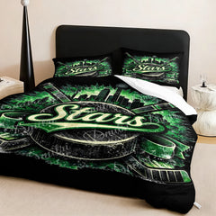 Dallas Stars Hockey League Comforter Pillowcase Sets Blanket All Season Reversible Quilted Duvet