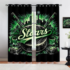 Dallas Stars Blackout Curtains Drapes For Window Treatment Set