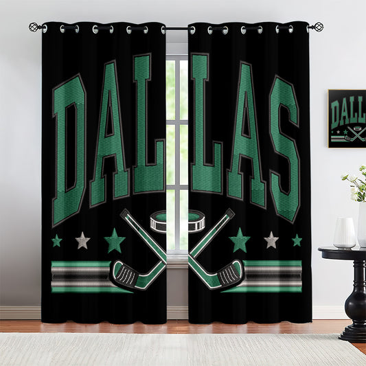 Dallas Stars Blackout Curtains Drapes For Window Treatment Set 1500