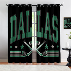 Dallas Stars Blackout Curtains Drapes For Window Treatment Set