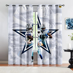 Dallas Cowboys Football Team Blackout Curtains Drapes For Window Treatment Set