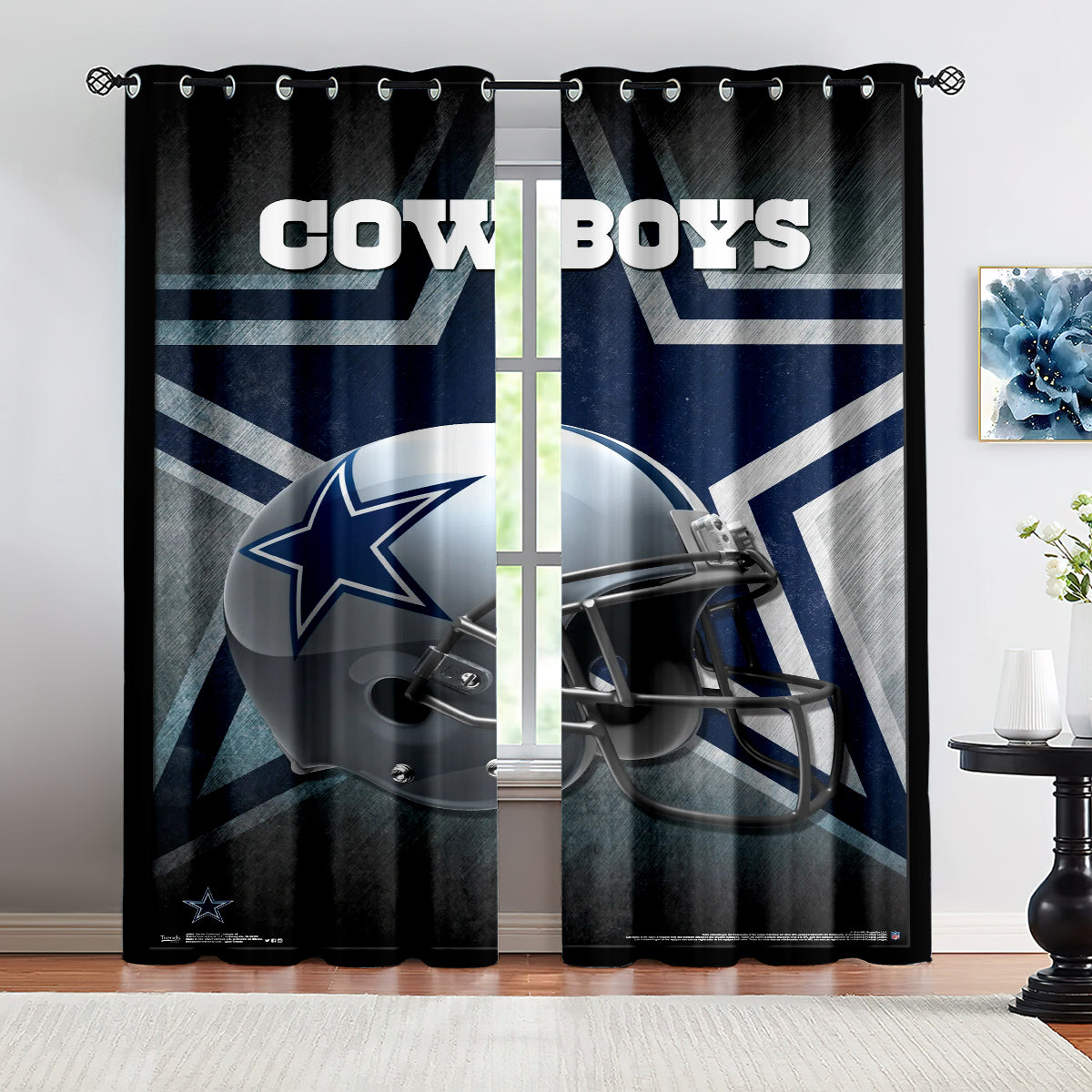 Dallas Cowboys Football Team Blackout Curtains Drapes For Window Treatment Set