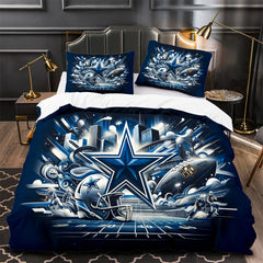 Dallas Cowboys Football Duvet Cover Quilt Case Pillowcase Bedding Set Without Filler