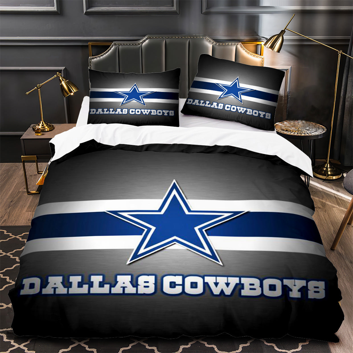 Dallas Cowboys Football Duvet Cover Quilt Case Pillowcase Bedding Set Without Filler