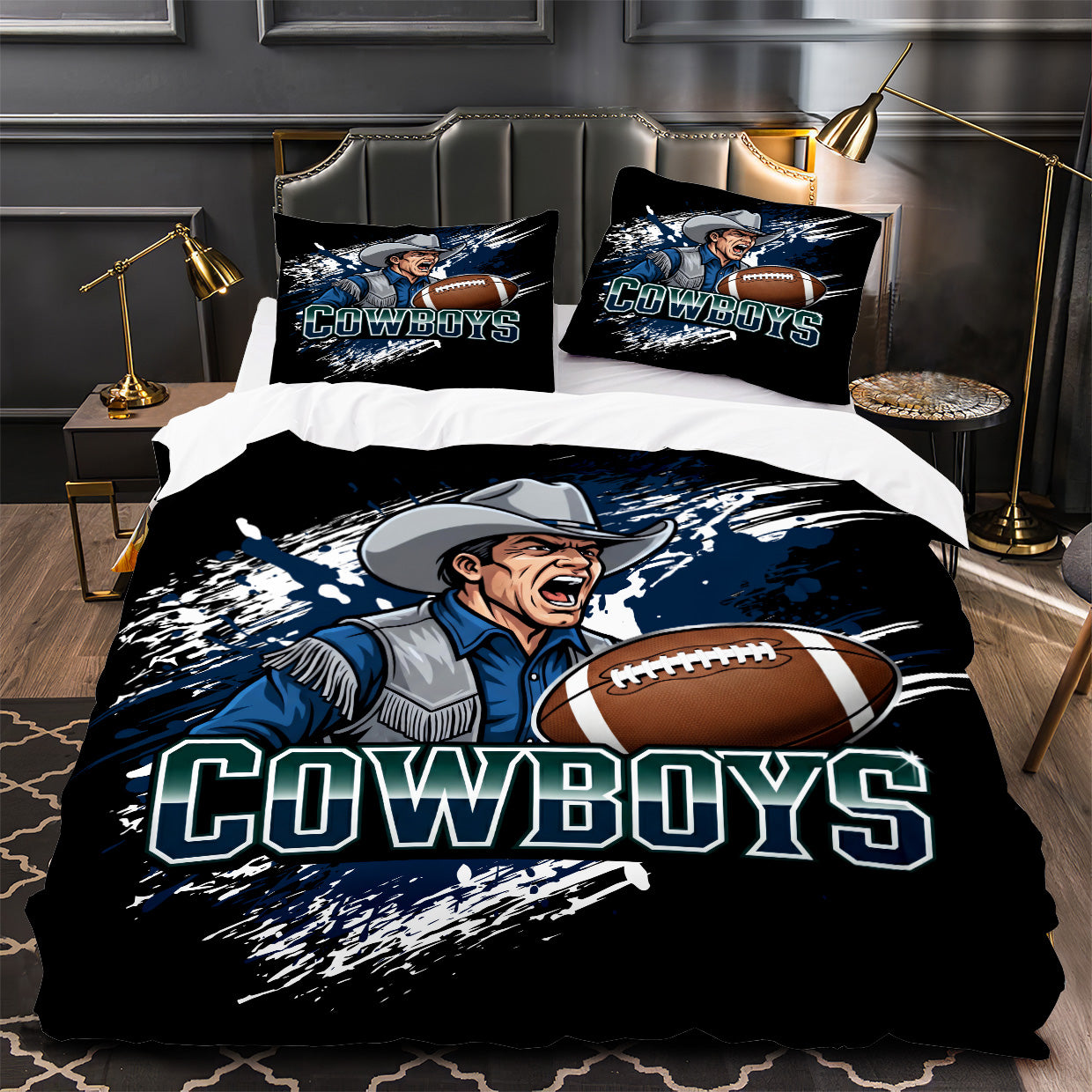 Dallas Cowboys Football Duvet Cover Quilt Case Pillowcase Bedding Set Without Filler