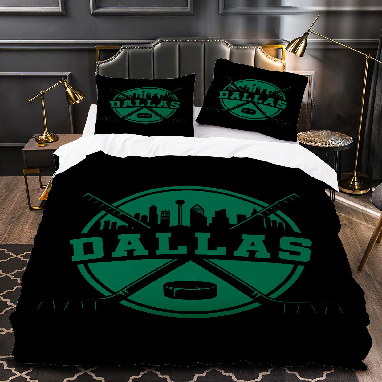 Dallas Stars Hockey Duvet Cover Quilt Case Pillowcase Bedding Set Without Filler