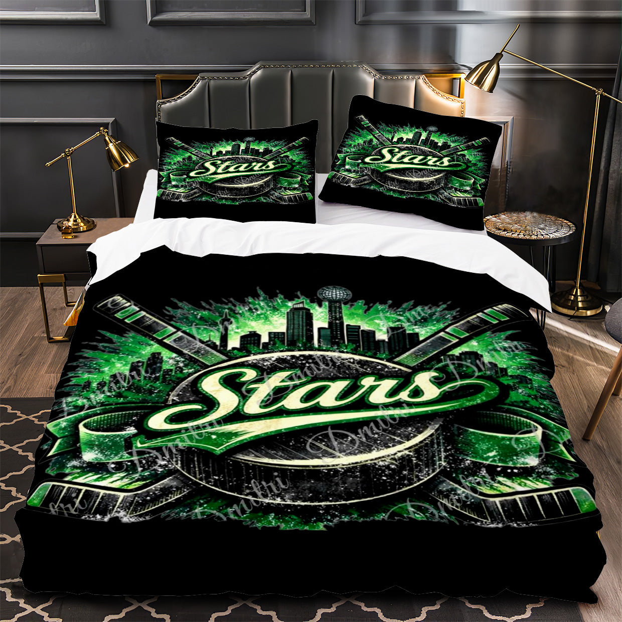Dallas Stars Hockey Duvet Cover Quilt Case Pillowcase Bedding Set Without Filler