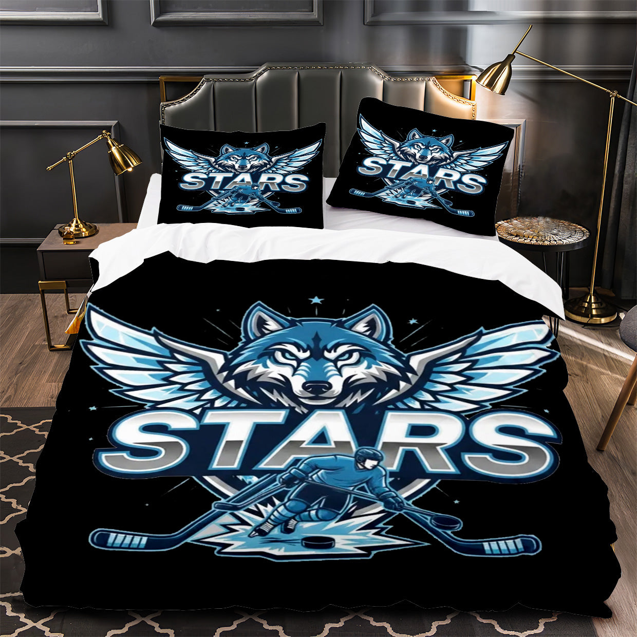 Dallas Stars Hockey Duvet Cover Quilt Case Pillowcase Bedding Set Without Filler