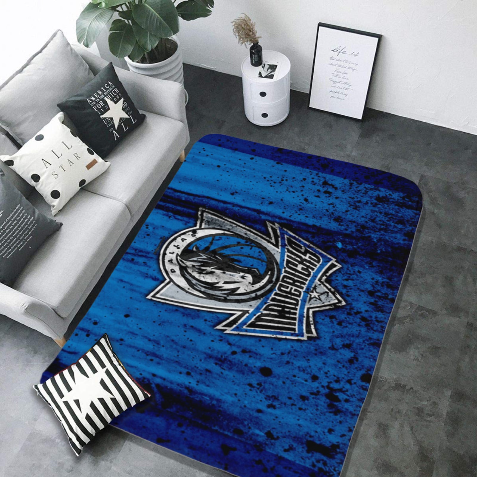 Dallas Basketball Mavericks Carpet Living Room Bedroom Mats Kitchen Bathroom Rugs