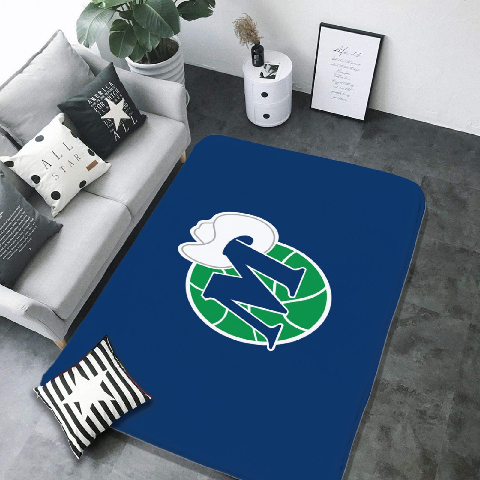 Dallas Basketball Mavericks Carpet Living Room Bedroom Mats Kitchen Bathroom Rugs