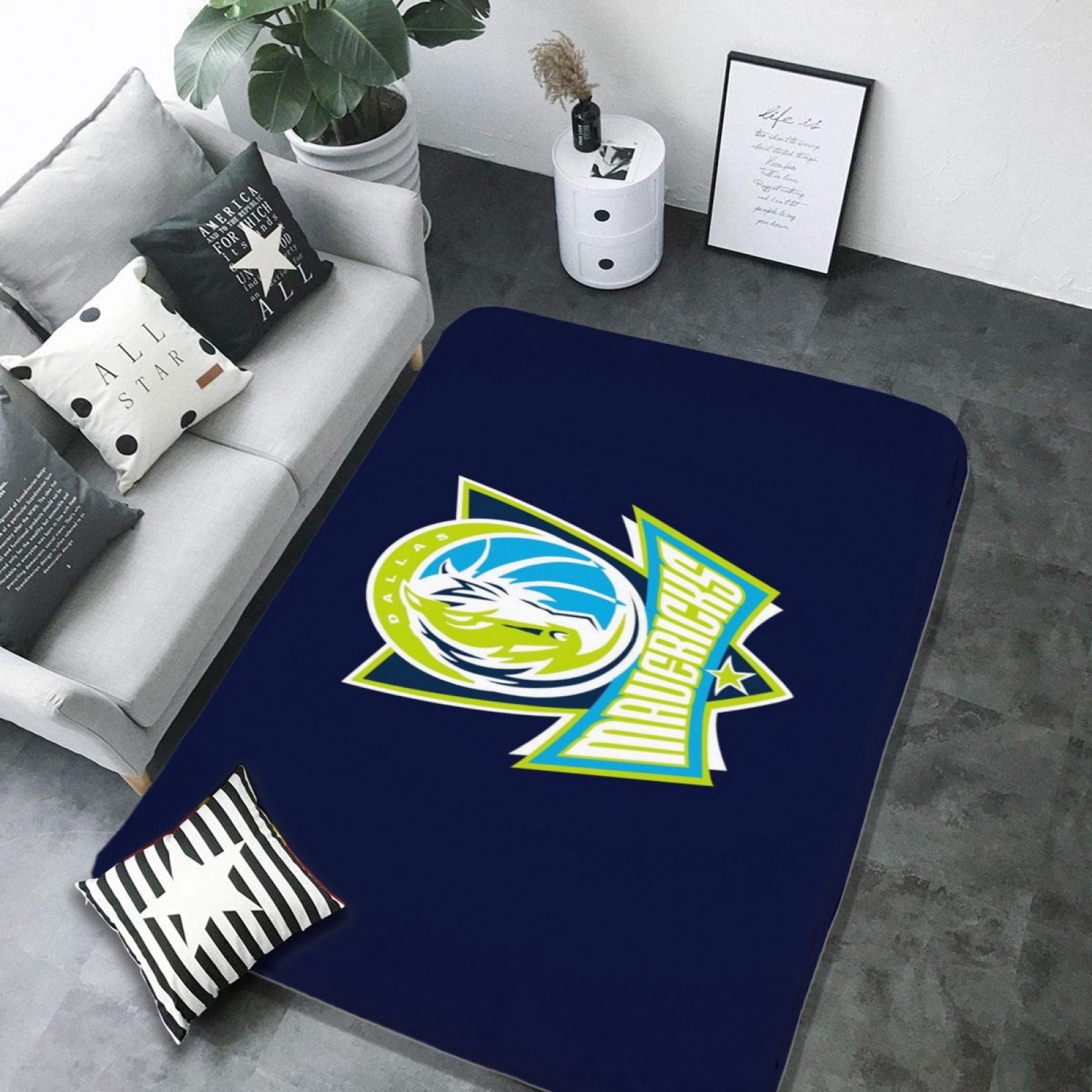 Dallas Basketball Mavericks Carpet Living Room Bedroom Mats Kitchen Bathroom Rugs