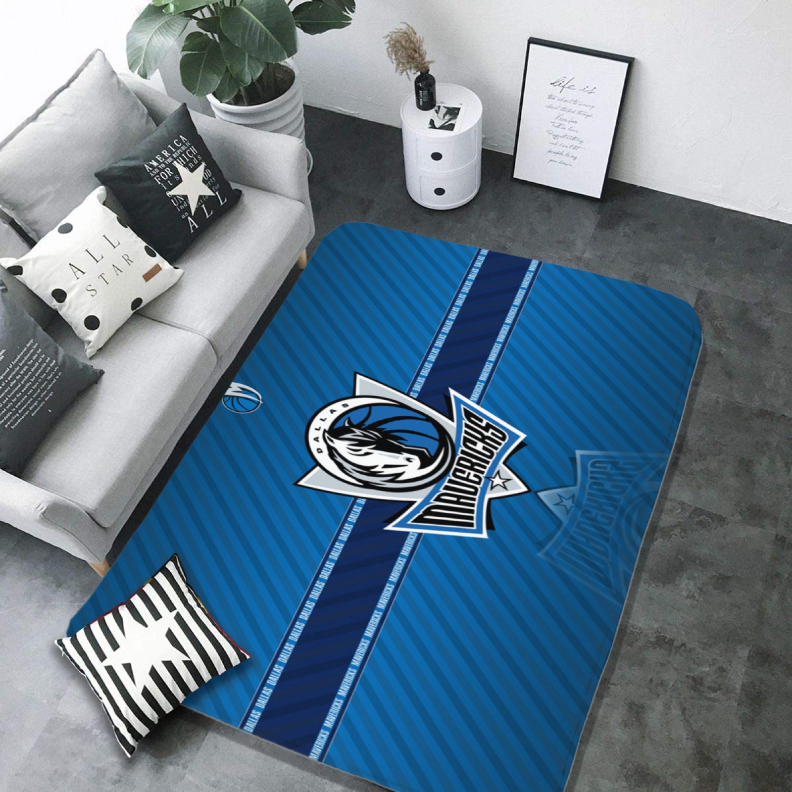 Dallas Basketball Mavericks Carpet Living Room Bedroom Mats Kitchen Bathroom Rugs