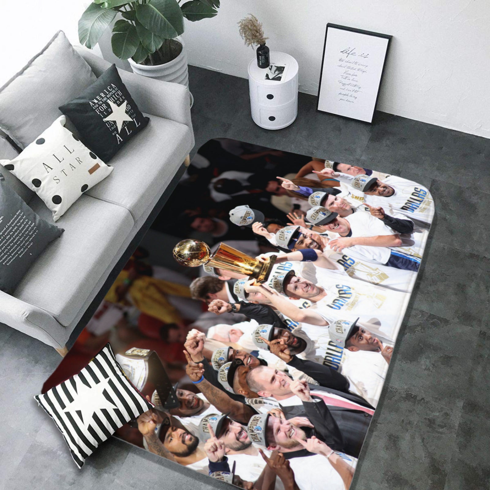 Dallas Basketball Mavericks Carpet Living Room Bedroom Mats Kitchen Bathroom Rugs