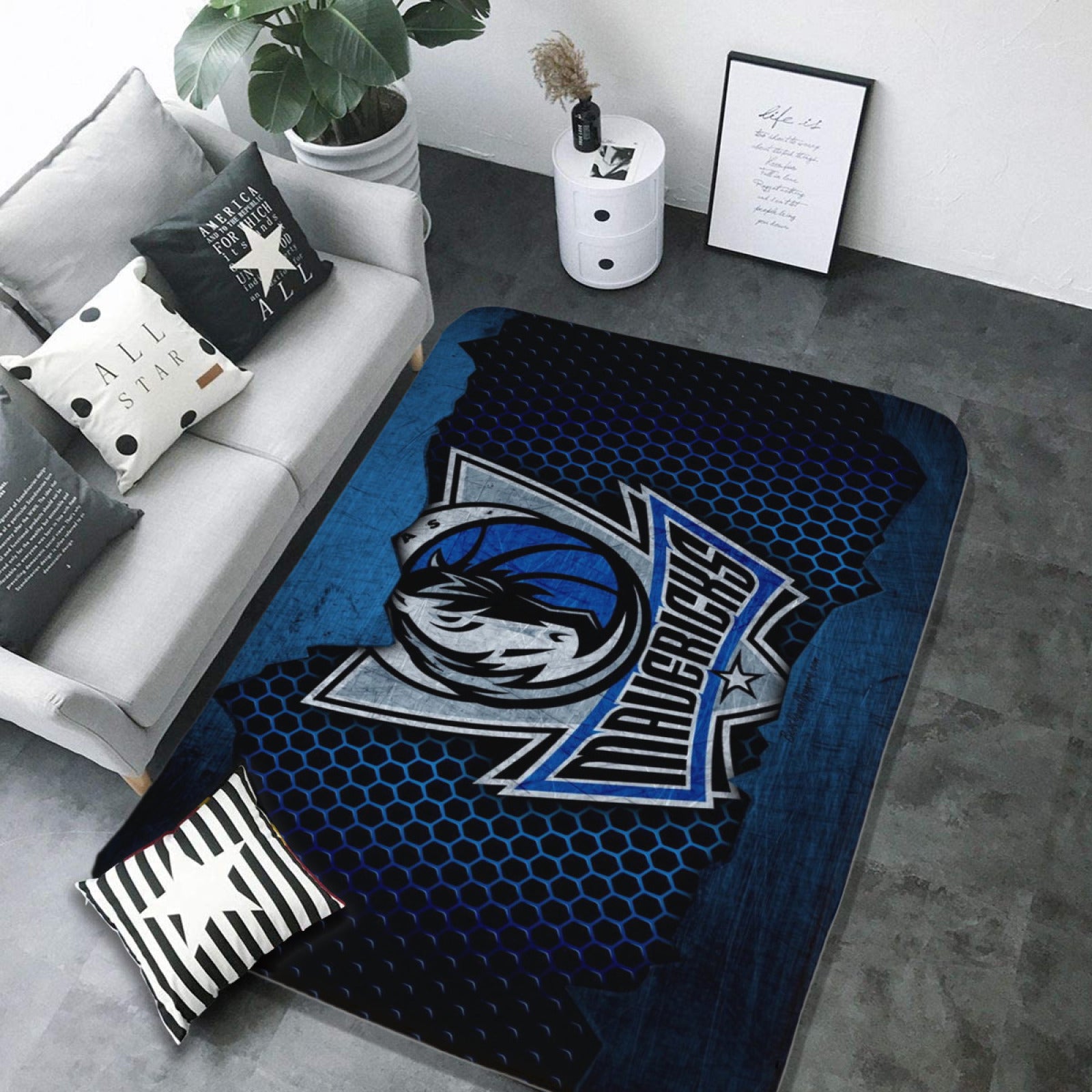 Dallas Basketball Mavericks Carpet Living Room Bedroom Mats Kitchen Bathroom Rugs
