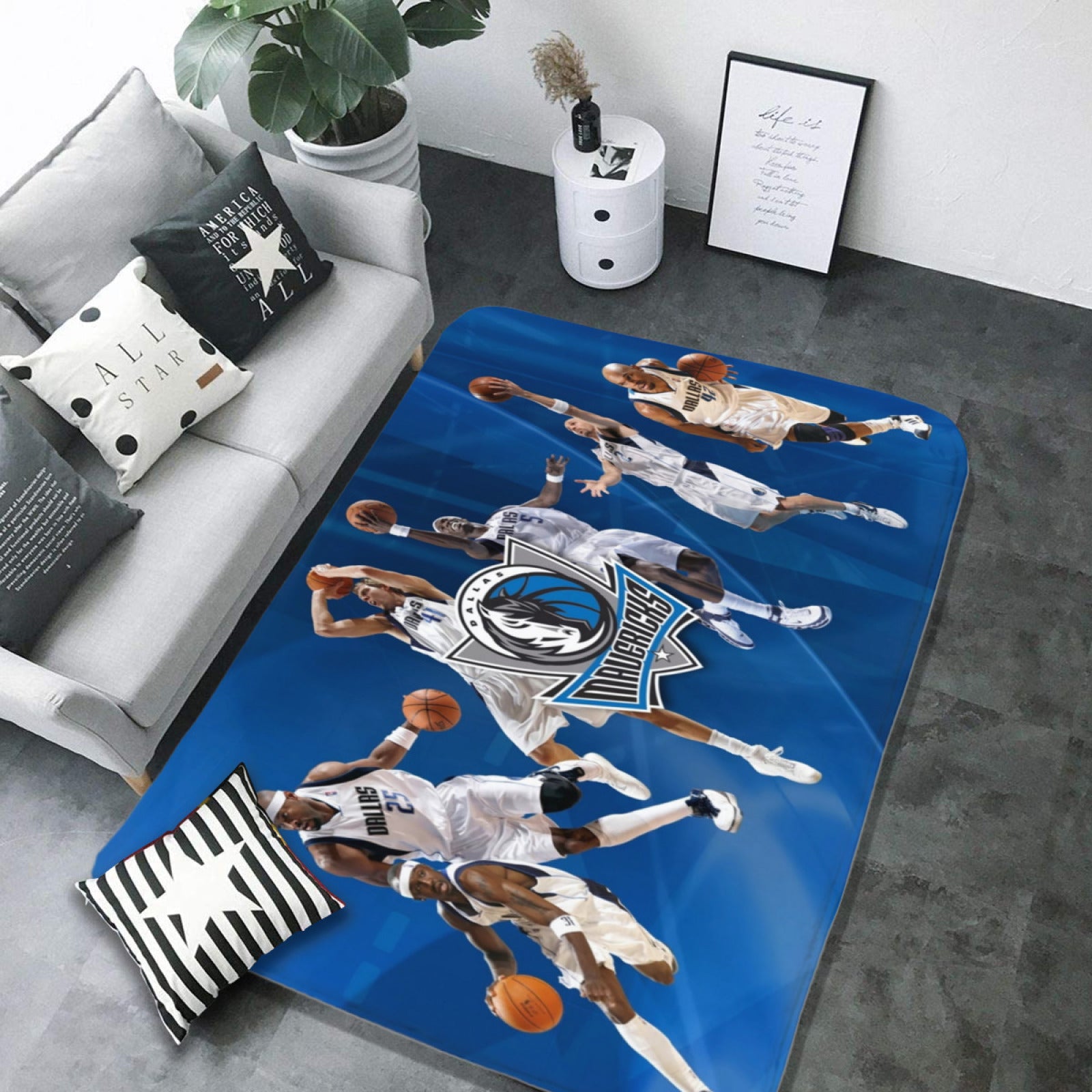 Dallas Basketball Mavericks Carpet Living Room Bedroom Mats Kitchen Bathroom Rugs