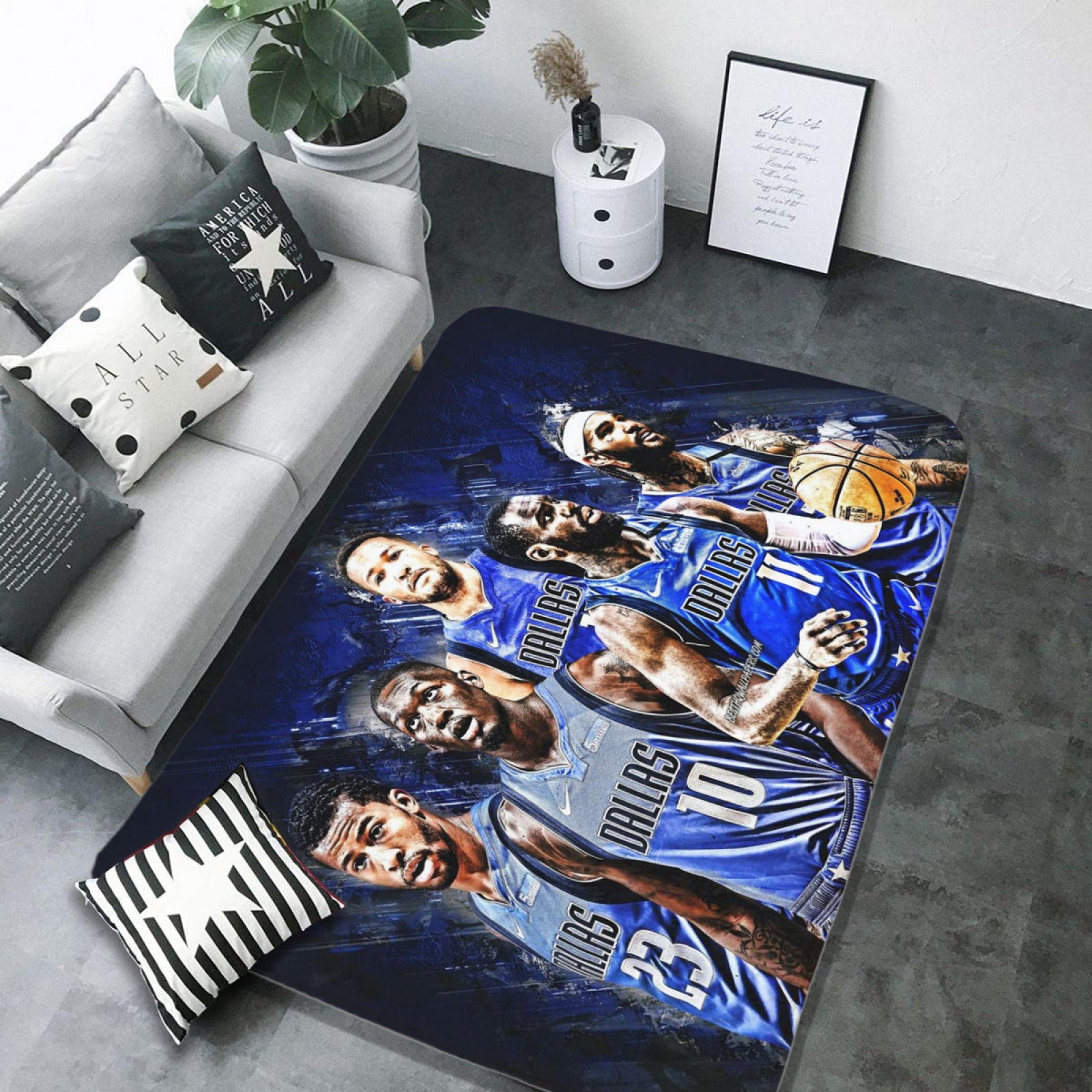 Dallas Basketball Mavericks Carpet Living Room Bedroom Mats Kitchen Bathroom Rugs