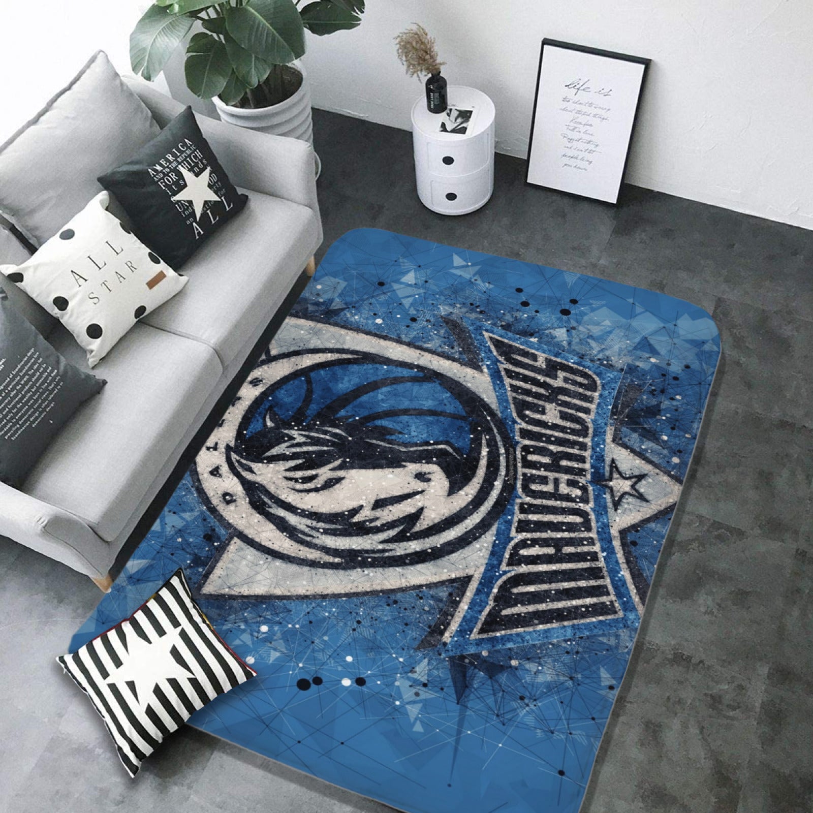 Dallas Basketball Mavericks Carpet Living Room Bedroom Mats Kitchen Bathroom Rugs