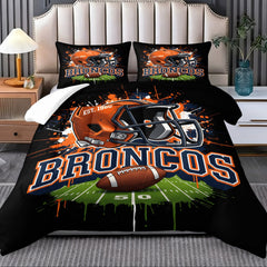 Denver Broncos Comforter Pillowcase Sets Blanket All Season Reversible Quilted Duvet