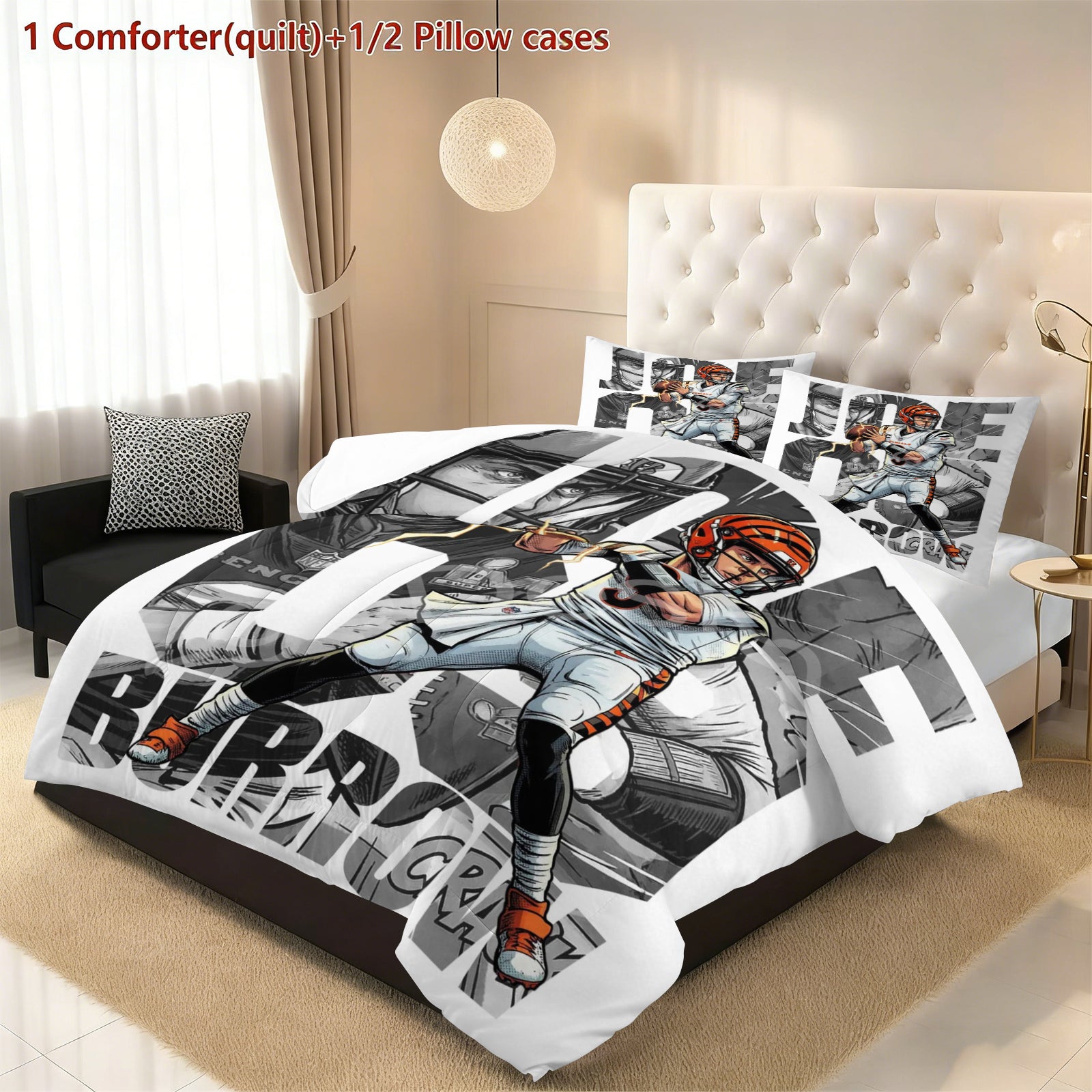Denver Broncos Comforter Pillowcase Sets Blanket All Season Reversible Quilted Duvet