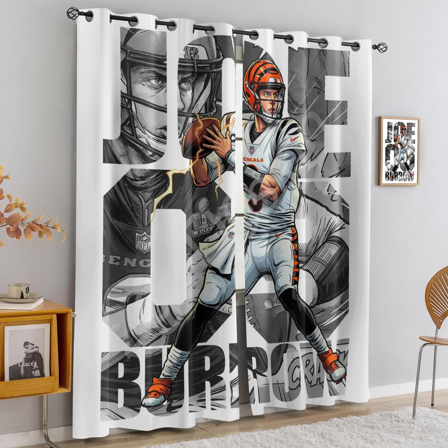 Denver Broncos Blackout Curtains Drapes For Window Treatment Set