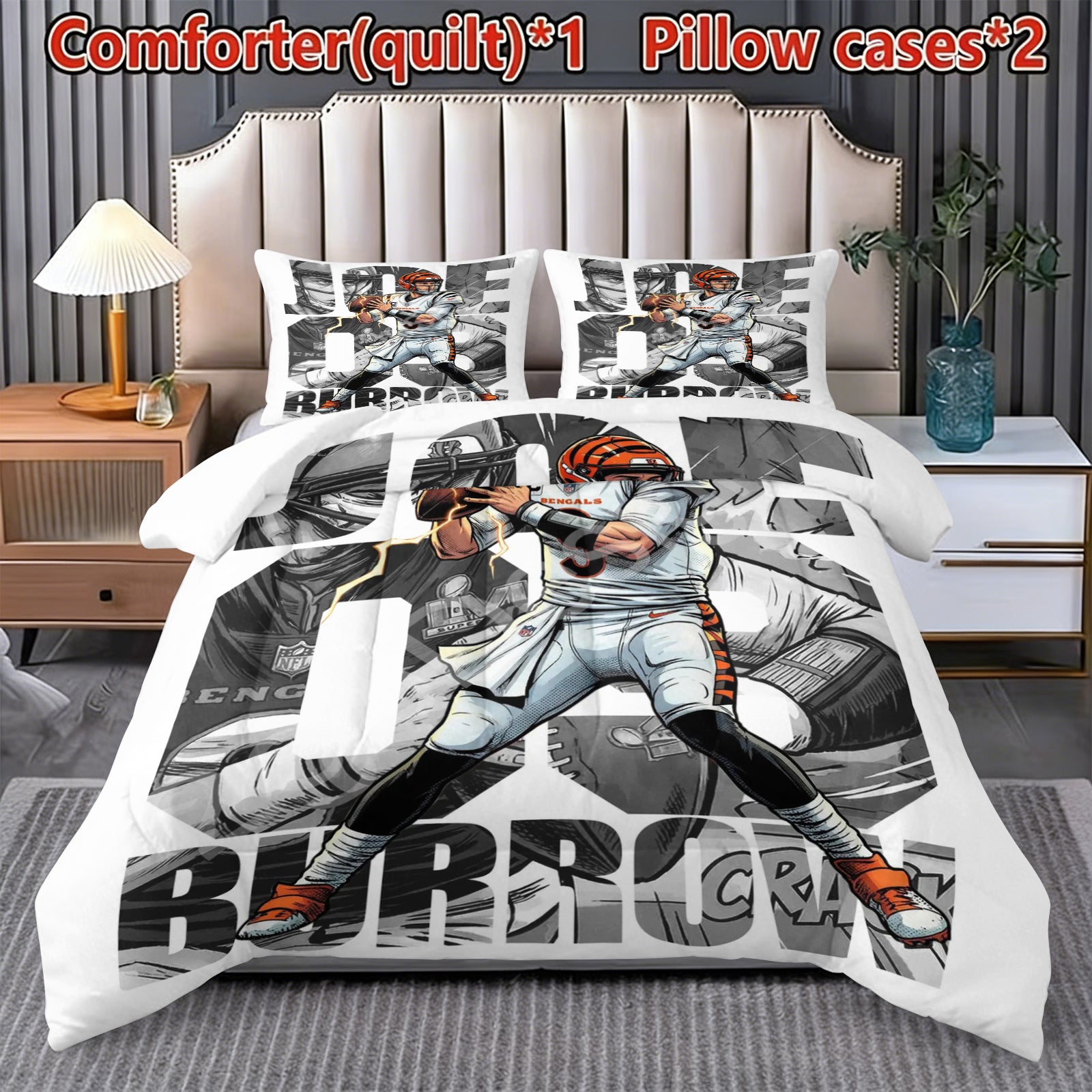 Denver Broncos Comforter Pillowcase Sets Blanket All Season Reversible Quilted Duvet