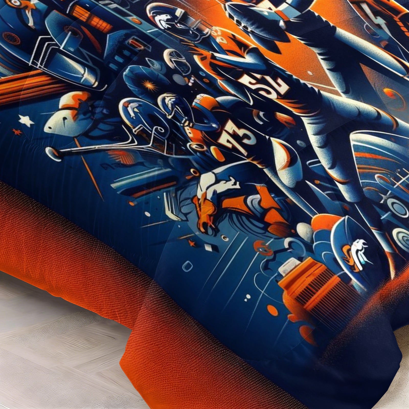 Denver Broncos Comforter Pillowcase Sets Blanket All Season Reversible Quilted Duvet