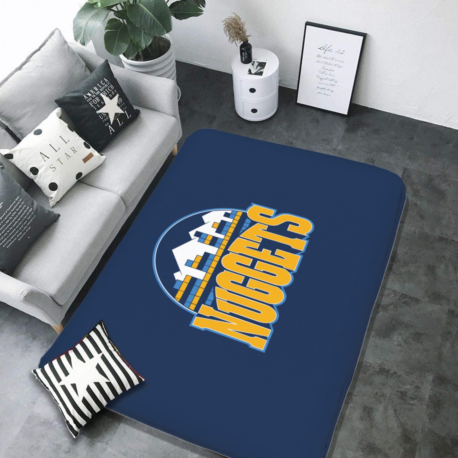 Denver Basketball Nuggets Carpet Living Room Bedroom Mats Kitchen Bathroom Rugs