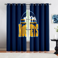 Denver Basketball Nuggets Blackout Curtains Drapes For Window Treatment Set