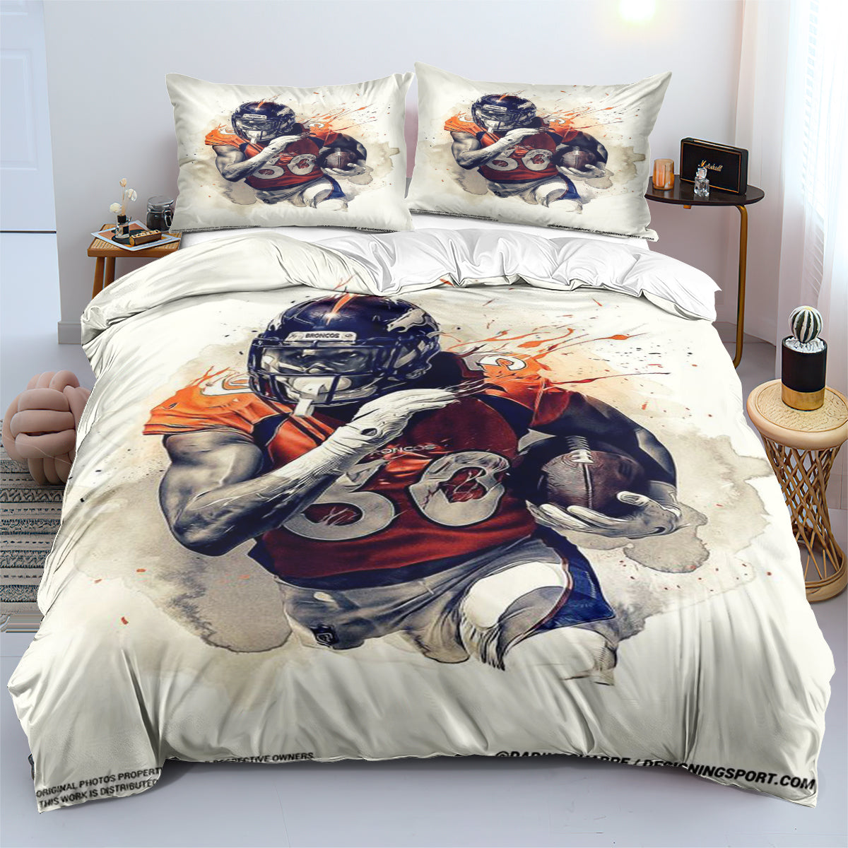 Denver Broncos Football League Duvet Cover Quilt Cover Pillowcase Bedding Set