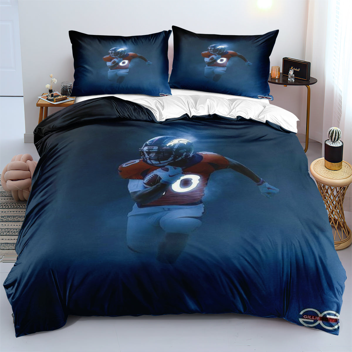 Denver Broncos Football League Duvet Cover Quilt Cover Pillowcase Bedding Set