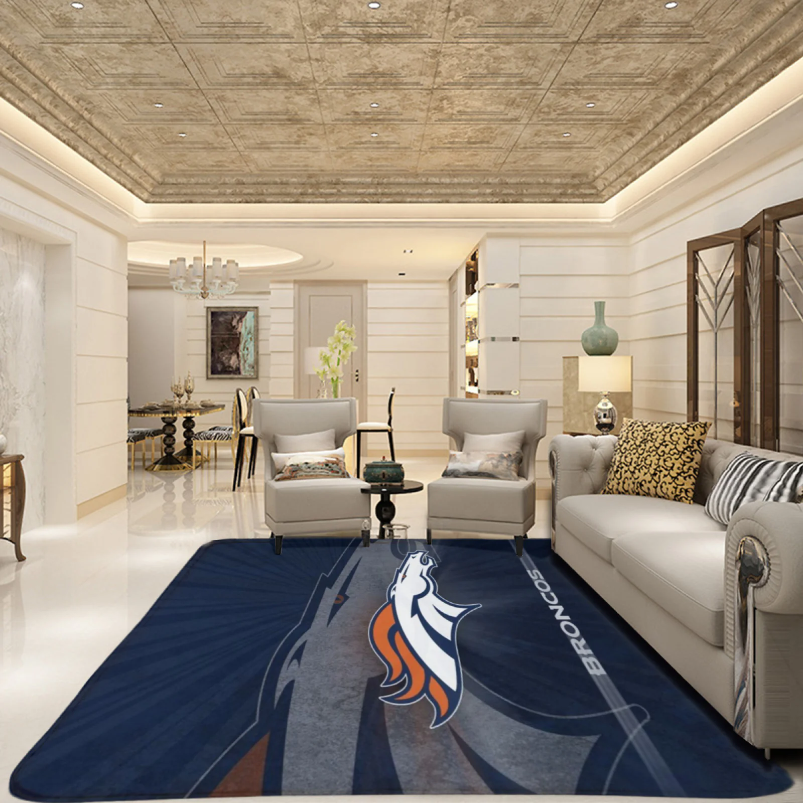 Denver Broncos Football Team Carpet Living Room Bedroom Mats Kitchen Bathroom Rugs